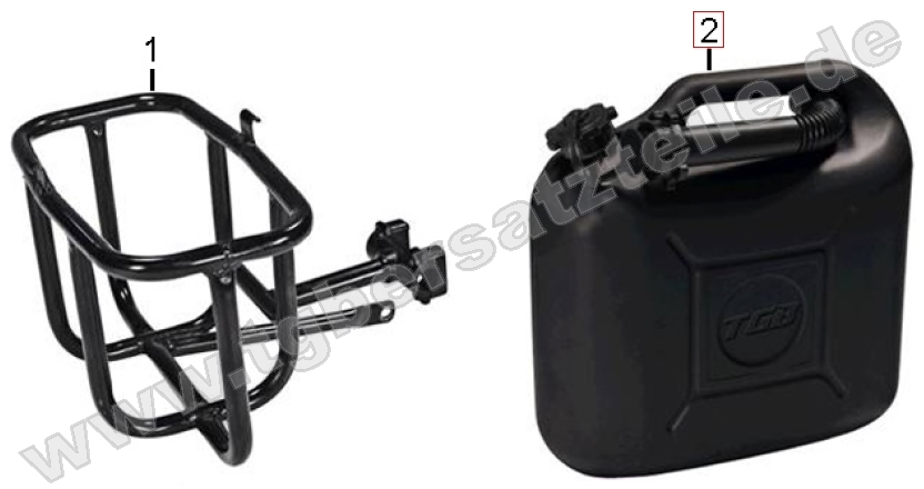 Benzinkanister u. Halter