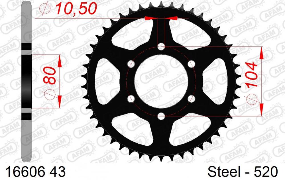 Afam_3D_Kettensatz_Stahl_3D520ZK_16x43__Kawasaki_ZX6R_Ninja_2007_16_Kettenrad AFAM 3D Kettensatz Stahl 3D520ZK 16x43 - Kawasaki ZX6R Ninja 2007-13