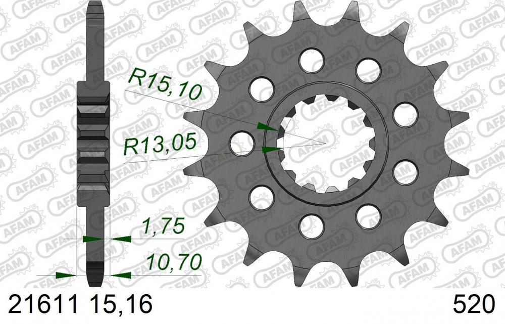 AFAM Racing Ritzel / Kettenrad vorne - 520 - 21611