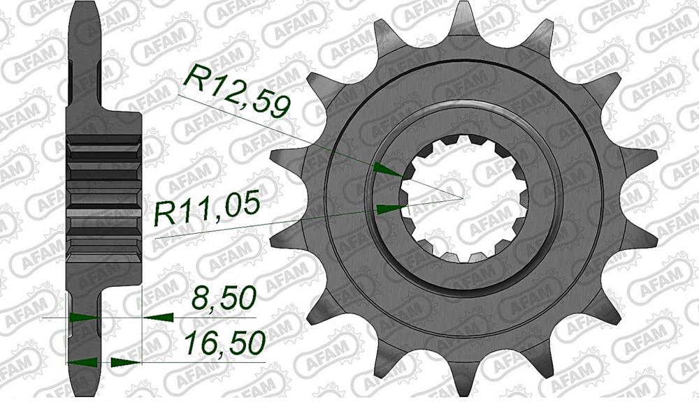 AFAM Kettensatz Stahl 525 XHR3-G 15x38 - Ducati 1098 2007-08