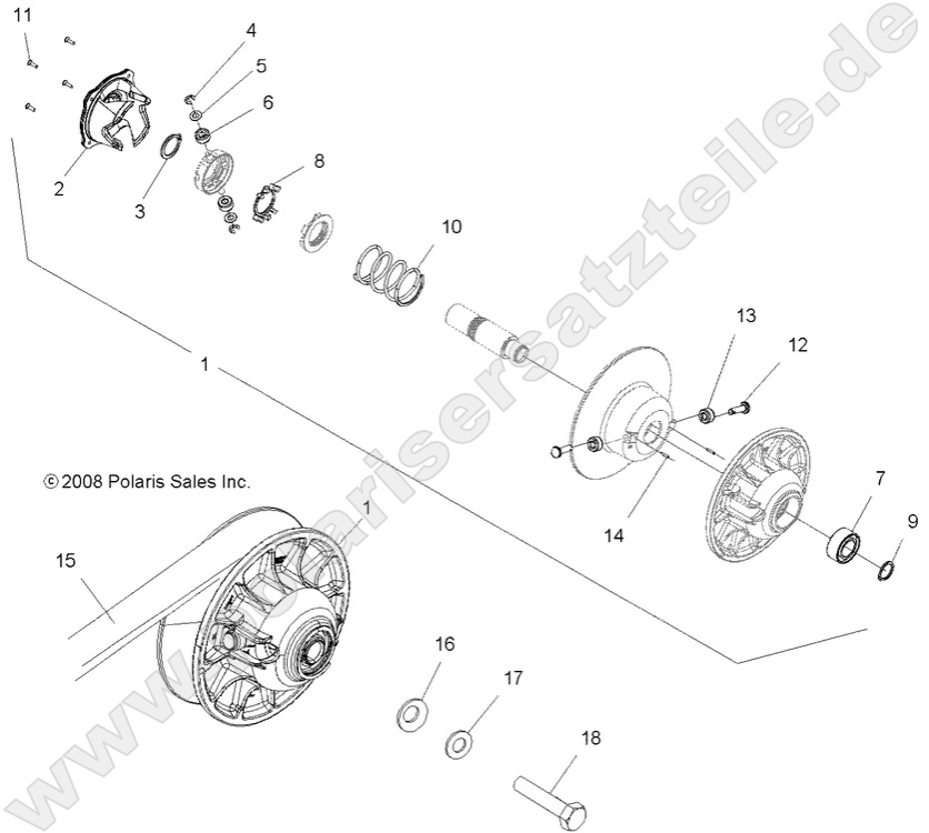 DRIVE TRAIN, SECONDARY CLUTCH