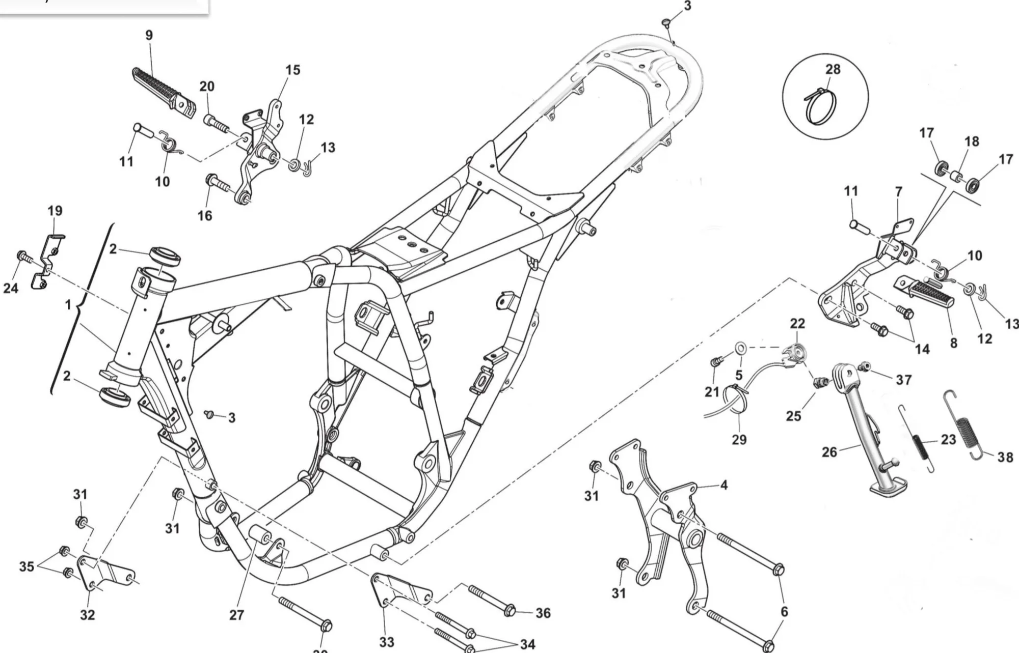Rahmen / Fußrasten Rahmen / Fußrasten