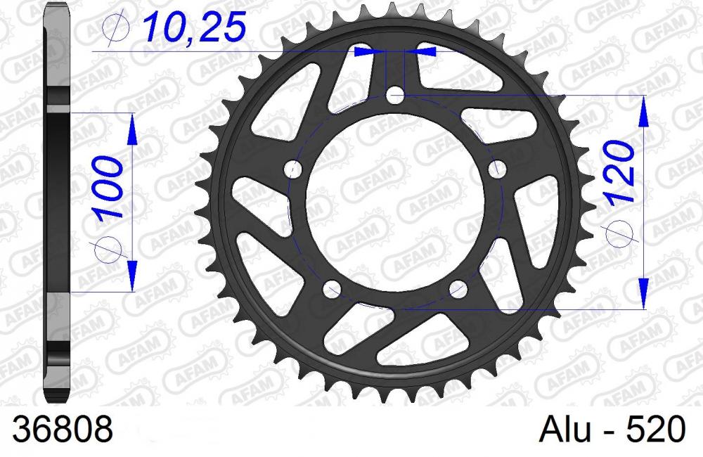 AFAM Racing Kettenrad Aluminium hinten - 520 - 36808