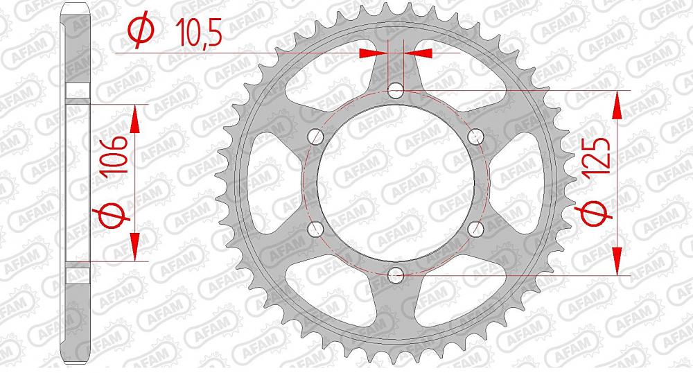 AFAM Kettensatz Stahl 525 XSR2-G 16x47 - Triumph 675 Speed Triple 2007-12