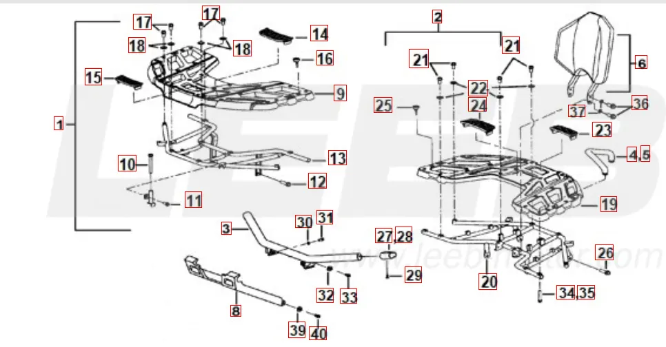 Gepäckträger vo. u. hi. Gepäckträger vo. u. hi.