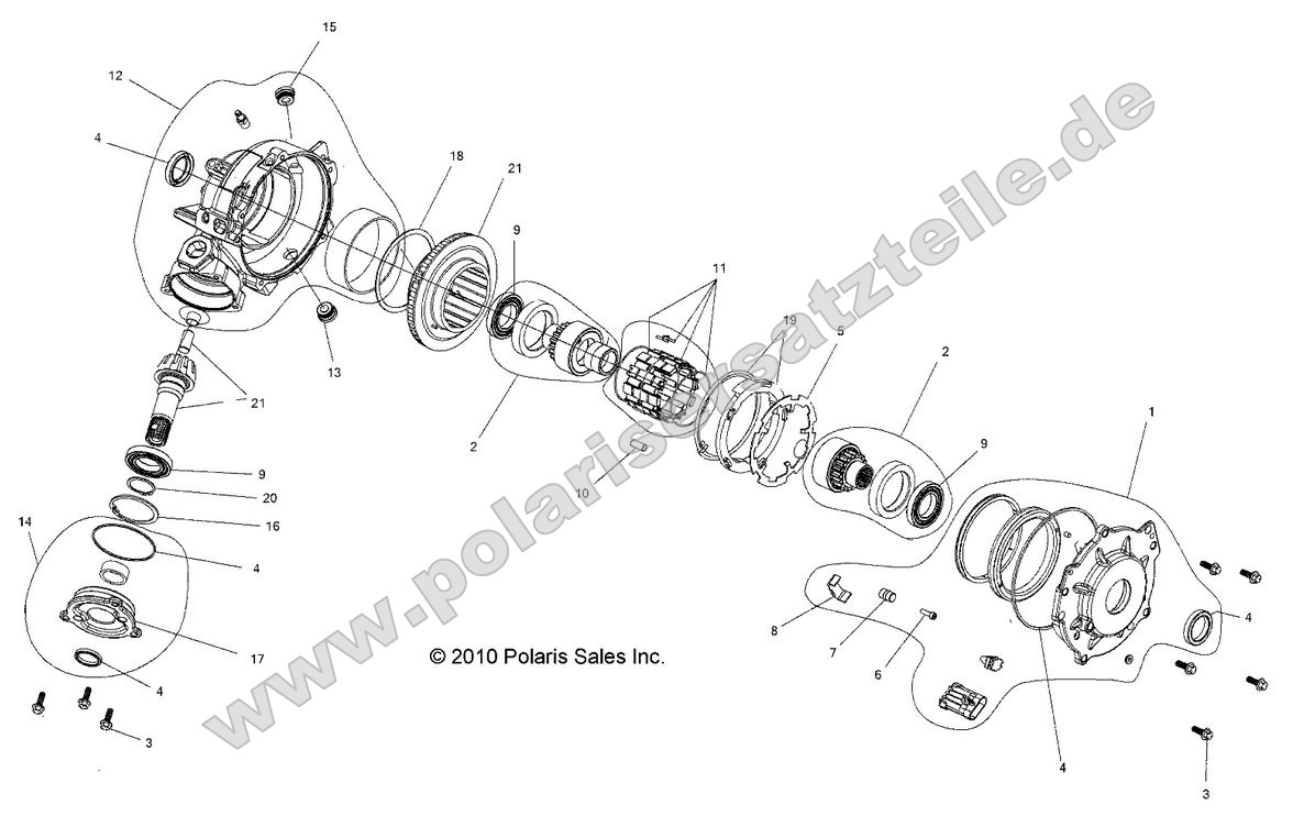 Drive Train, Front Gearcase Internals (49RGRGEARCASE1332829)