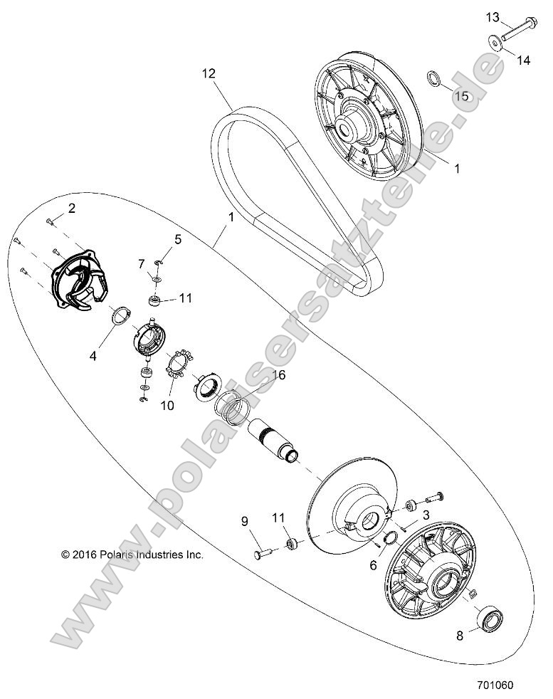 Drive Train, Secondary Clutch (701060) Drive Train, Secondary Clutch (701060)