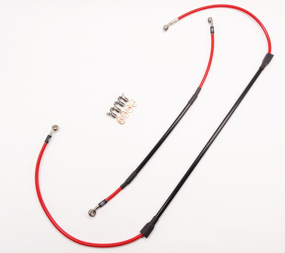 HEL MX Racing Stahlflex Bremsleitung Set rot - Fantic XXF 250 / XXF 450 2022-