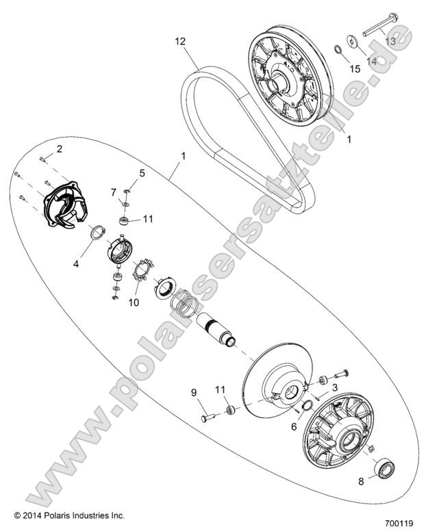 Drive Train, Secondary Clutch (700119) Drive Train, Secondary Clutch (700119)