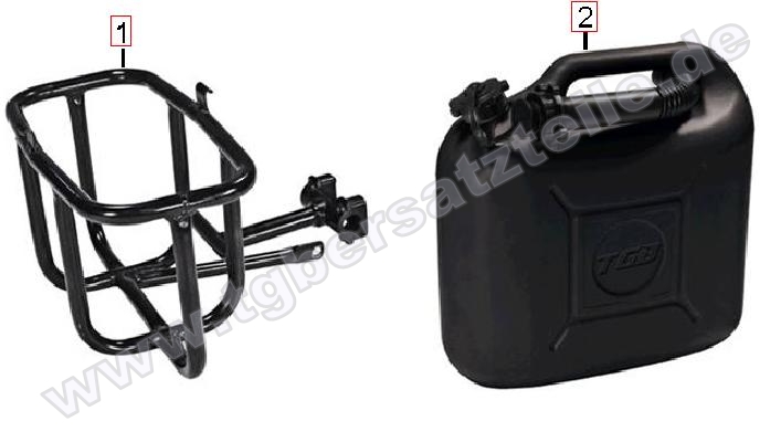 Benzinkanister u. Halter