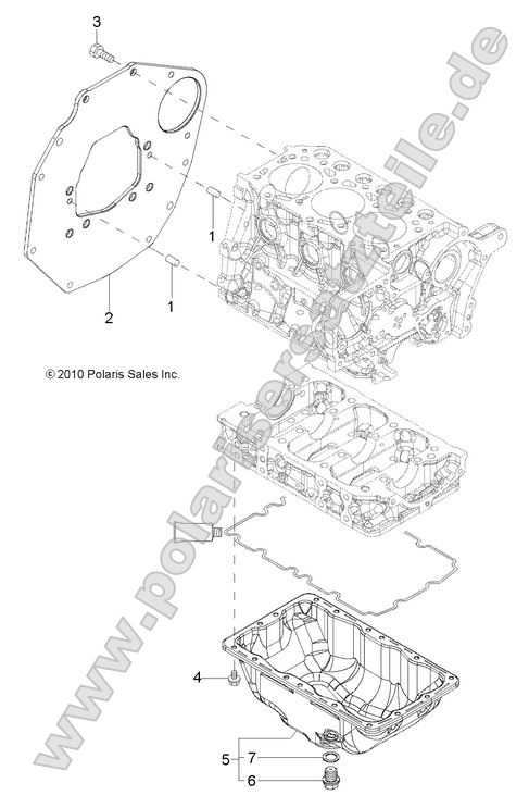 Engine, Mounting Flange and Oil Sump