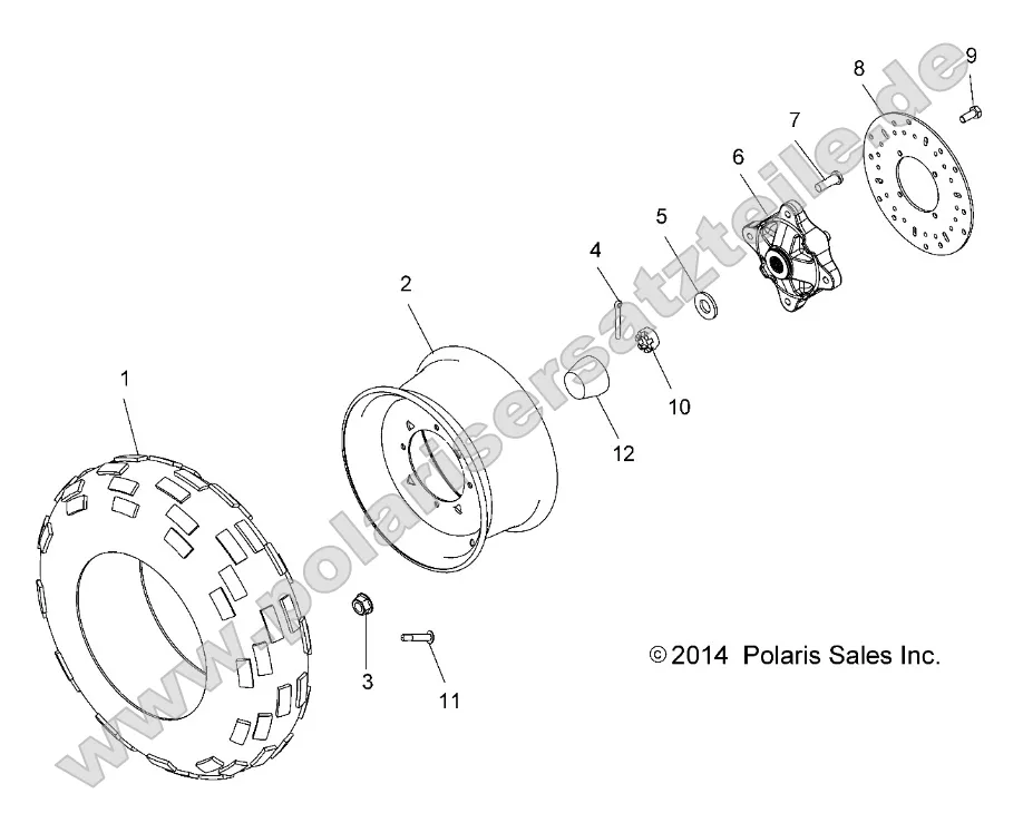 Wheels, Front Tire and Brake Disc (49ATVWHEELFRT14SP325) Wheels, Front Tire and Brake Disc (49ATVWHEELFRT14SP325)