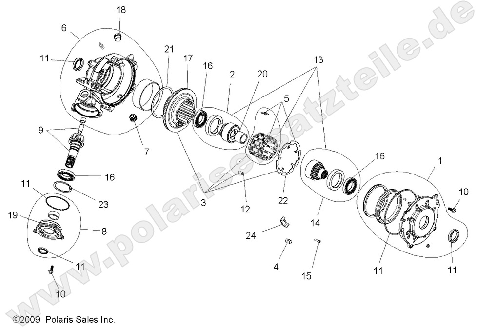DRIVE TRAIN, FRONT GEARCASE (Built 11/01/09 and Before)