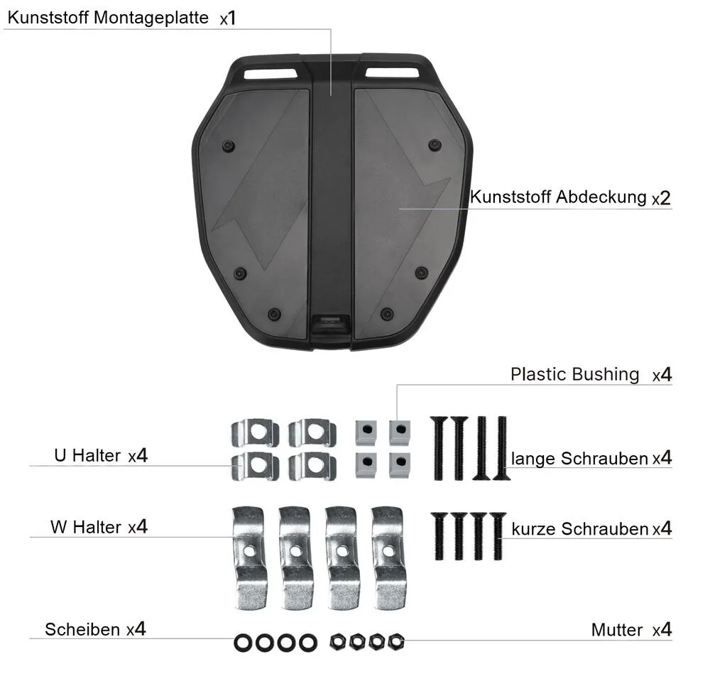 Furchtlos SHIELD S Basic Topcase - 35 Liter - schwarz/gelb - inkl. Montagekit