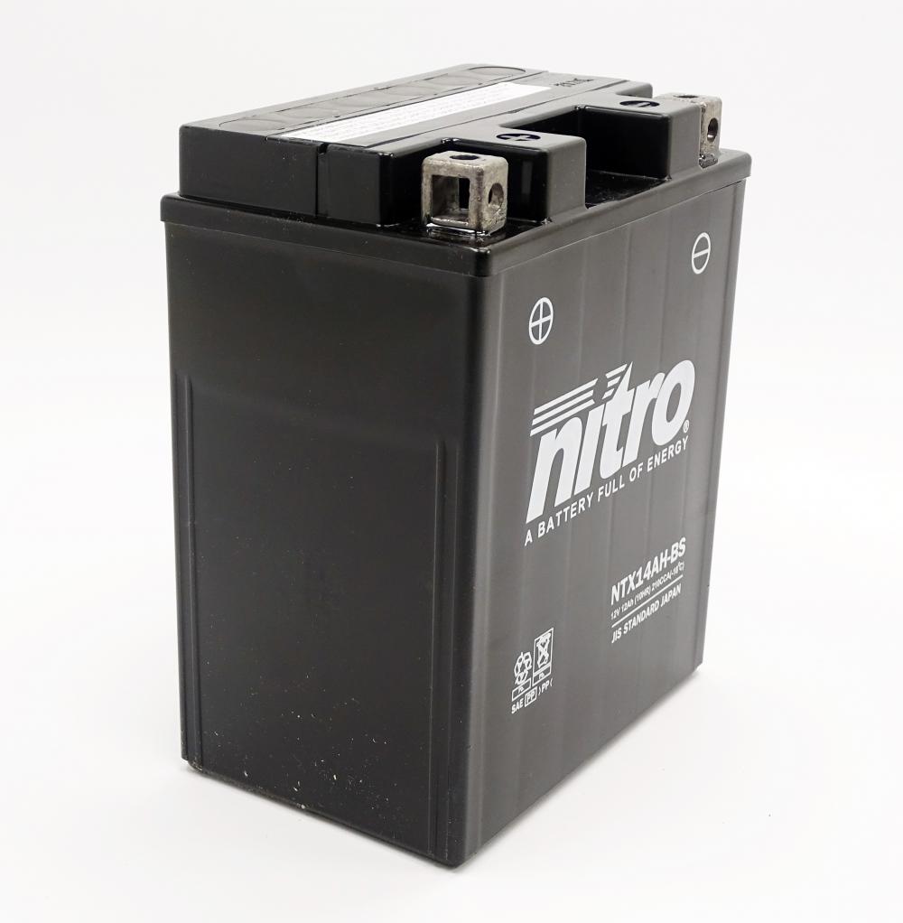 Nitro NTX14AH-BS / YTX14AH-BS AGM Batterie 12V 12AH - Einbaufertig  (YB14A-A2)