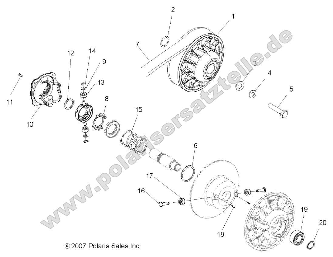 Drive Train, Secondary Clutch Drive Train, Secondary Clutch