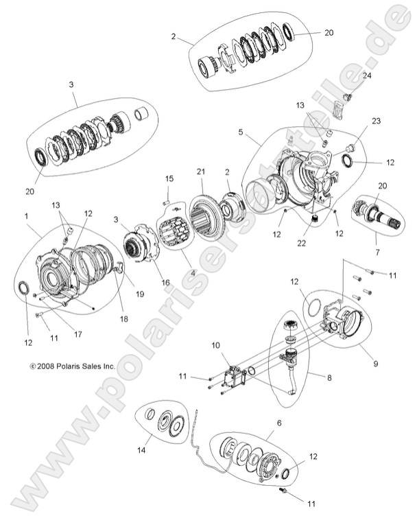 DRIVE TRAIN, FRONT GEARCASE INTERNALS DRIVE TRAIN, FRONT GEARCASE INTERNALS