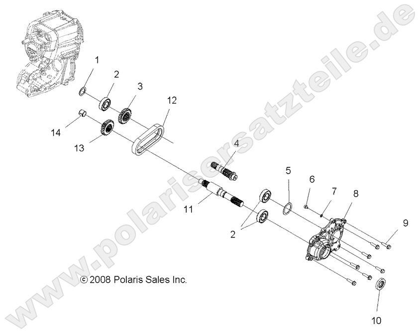 DRIVE TRAIN, MAIN GEARCASE OUTPUT SHAFT