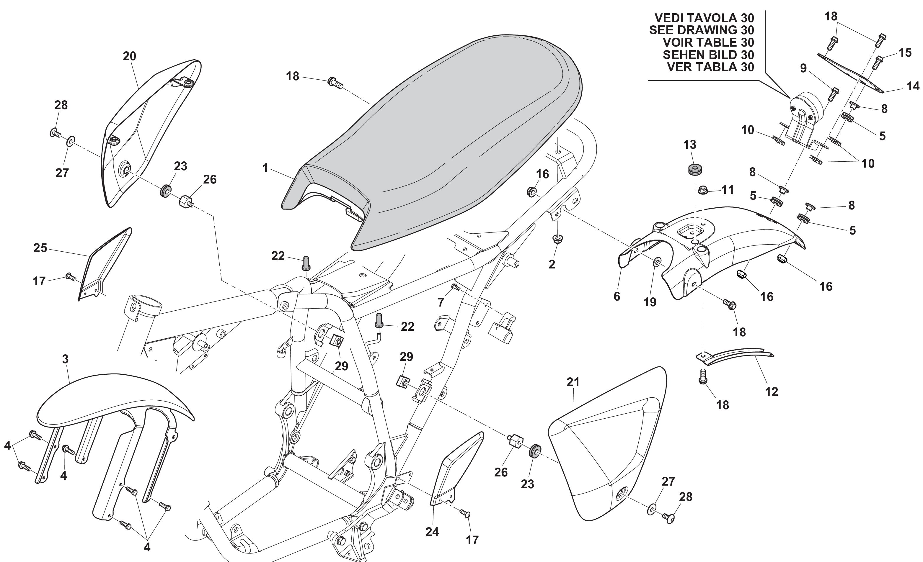 Sitzbank / Schutzblech hinten Sitzbank / Schutzblech hinten