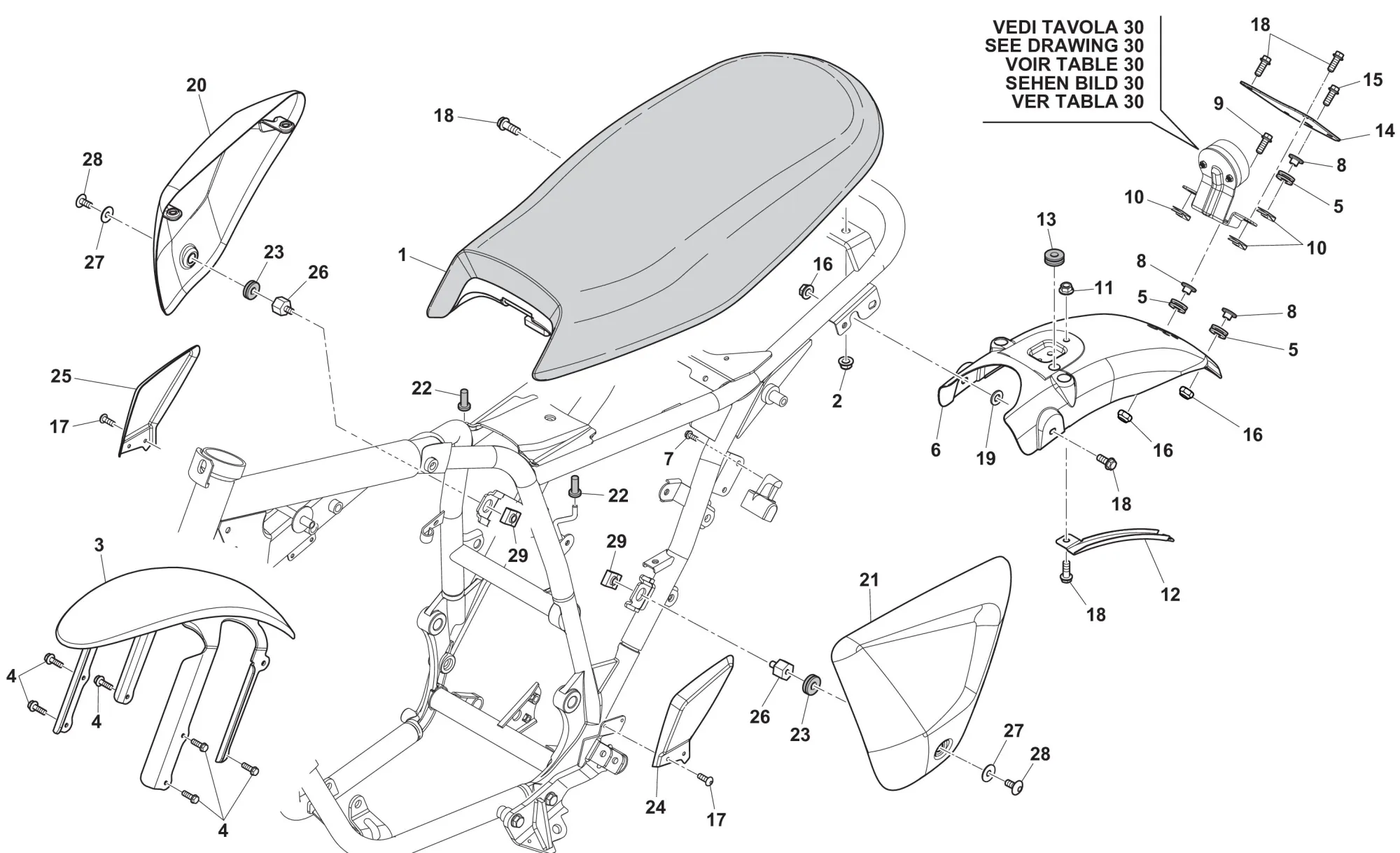 Sitzbank / Schutzblech hinten Sitzbank / Schutzblech hinten