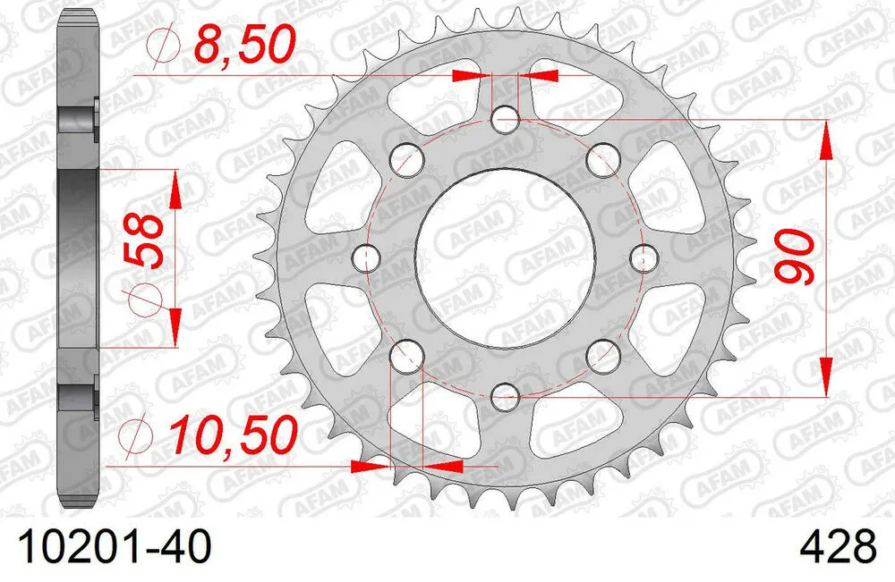 AFAM Kettensatz Stahl 428 R1-G 15x40 - Honda CB 125 TD 1982-88 - 01013202