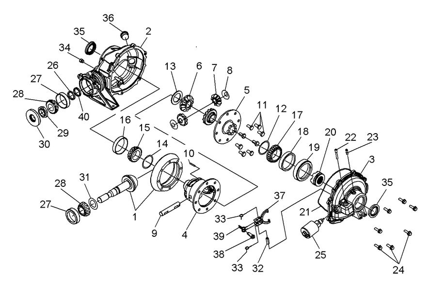 DRIVE TRAIN, REAR GEARCASE
