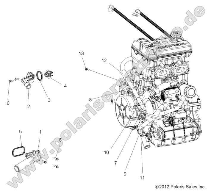 Engine, Cooling, Thermostat and Bypass