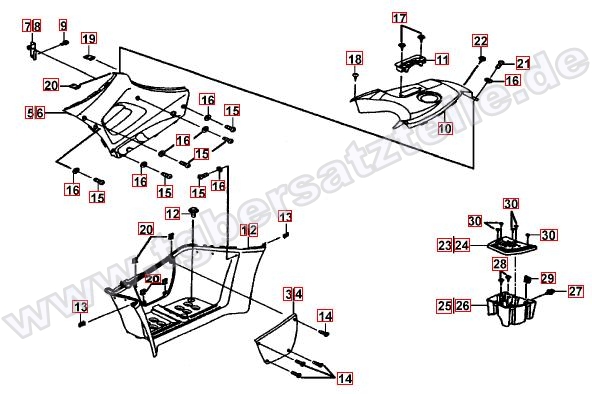 Fussstützen und Tankabdeckung