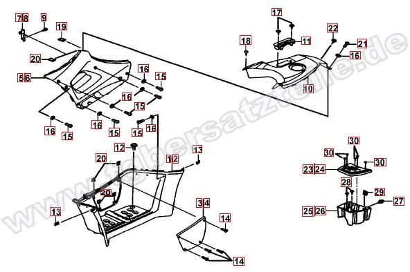 Fussstützen und Tankabdeckung Fussstützen und Tankabdeckung