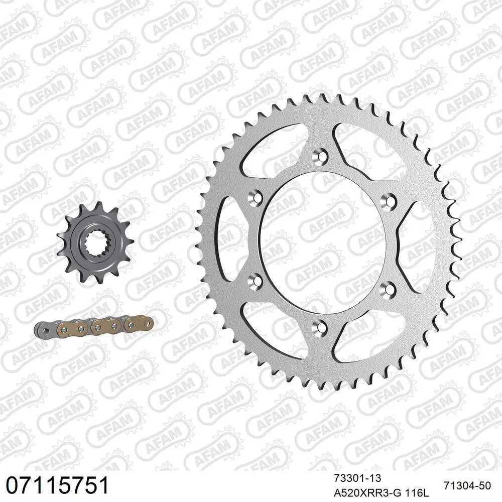 AFAM Kettensatz Stahl 520 XRR3-G 13x50 - KTM EXC 150 2020-23 - 07115751