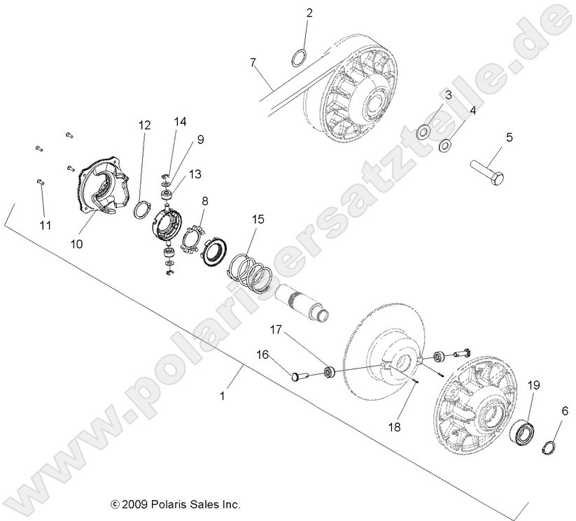 DRIVE TRAIN, SECONDARY CLUTCH DRIVE TRAIN, SECONDARY CLUTCH