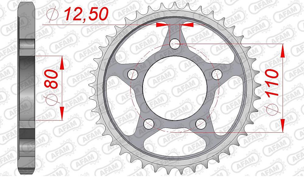 AFAM Kettensatz Stahl 530 XSR2-G 17x41 - Honda CBR 1000 F 1996-99