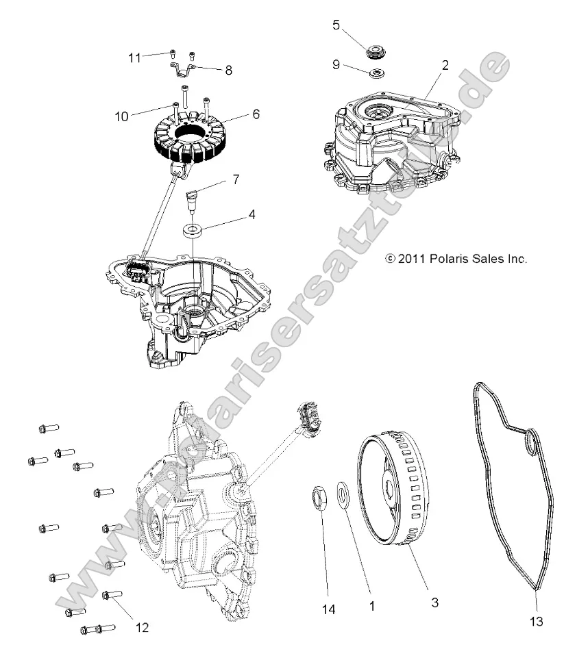 Engine, Stator Cover and Flywheel Engine, Stator Cover and Flywheel