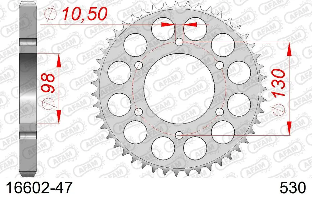 16602-47 AFAM Kettensatz Stahl 530 XRR2 15x47 - Kawasaki KH 750 H2 Mach IV 1972-75 - 01677300