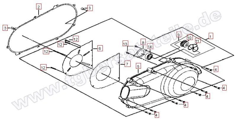 Gehäusedeckel links