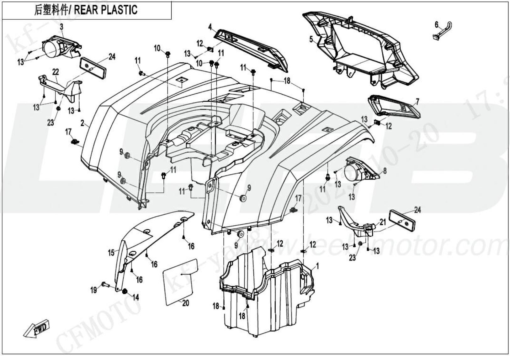 Verkleidung hinten camouflage-gold