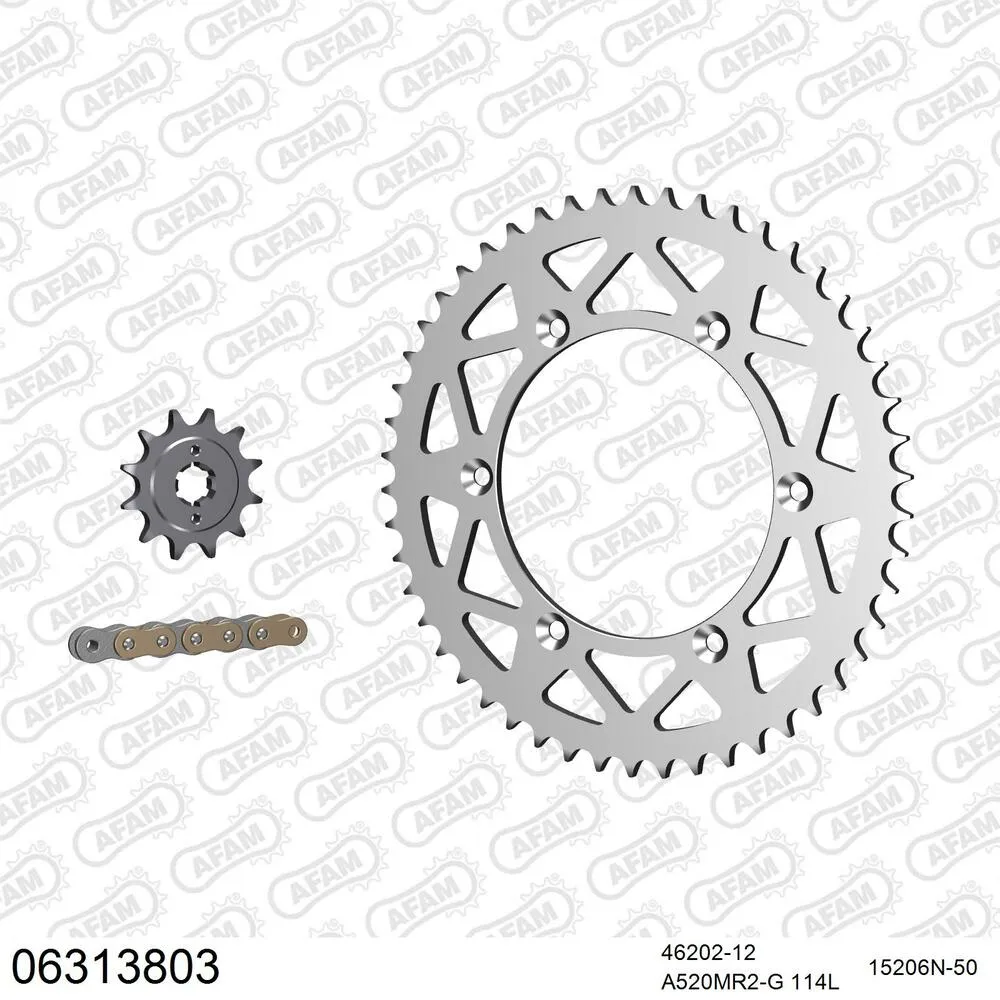 AFAM Kettensatz Aluminium 520 MR2-G 12x50 - Husqvarna CR 125 1990-94 - 06313803