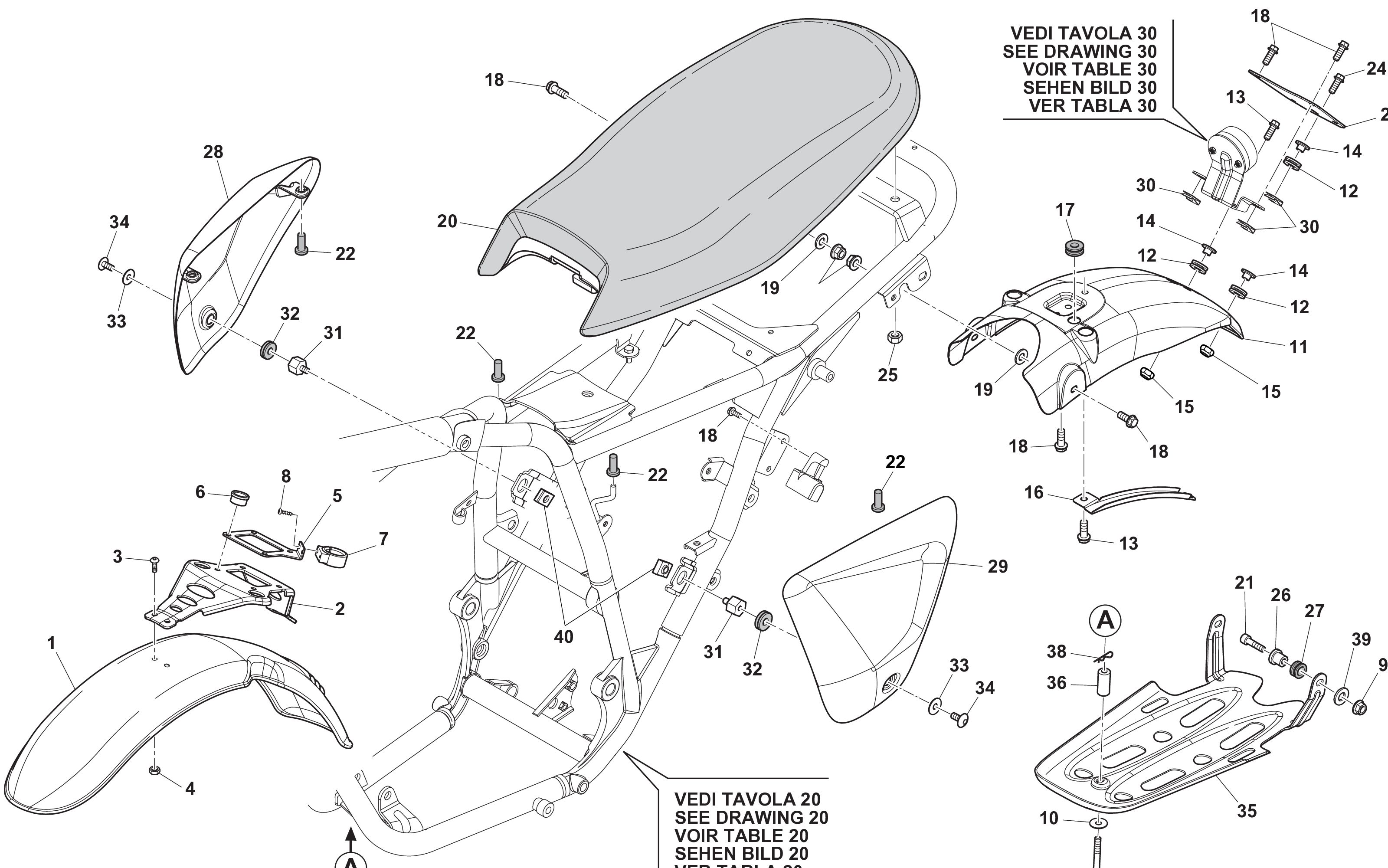 Sitzbank / Schutzblech hinten Sitzbank / Schutzblech hinten