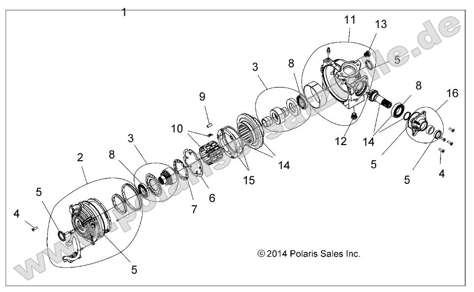 Drive Train, Front Gearcase Internals Drive Train, Front Gearcase Internals