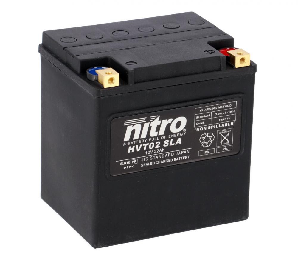 Nitro HVT 02 SLA AGM Gel Batterie 12V 30AH 400A - Einbaufertig (YTX30L-BS, 66010)