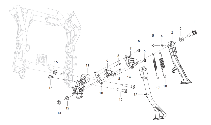 Hauptständer, Seitenständer Hauptständer, Seitenständer