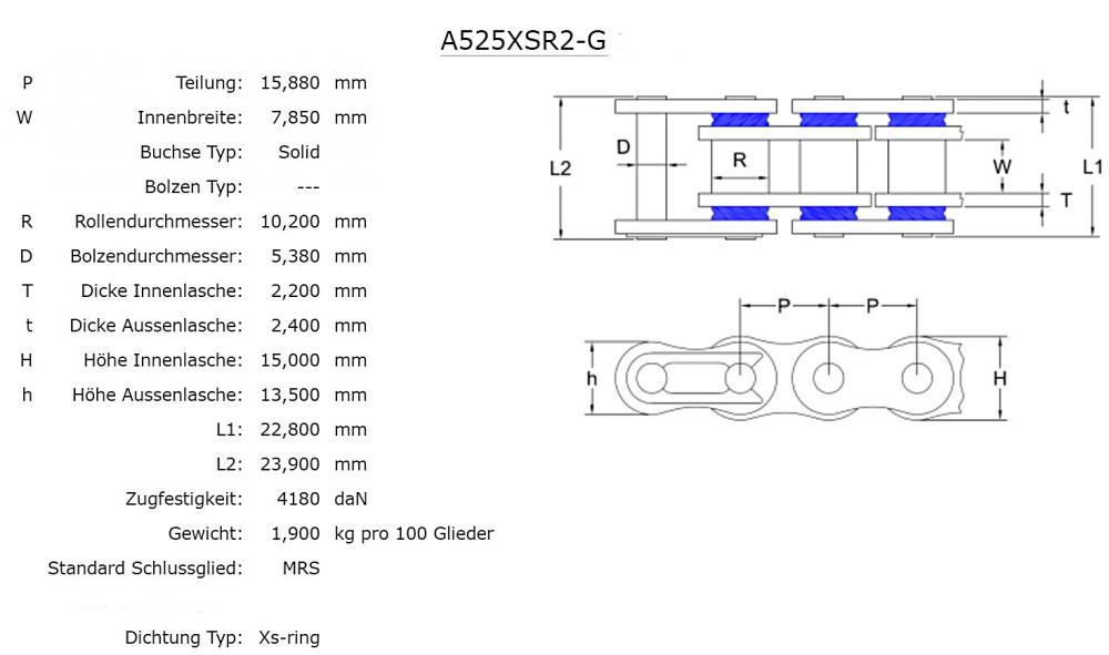 AFAM Ketten Nietschloß MRS A525XSR2-G gold