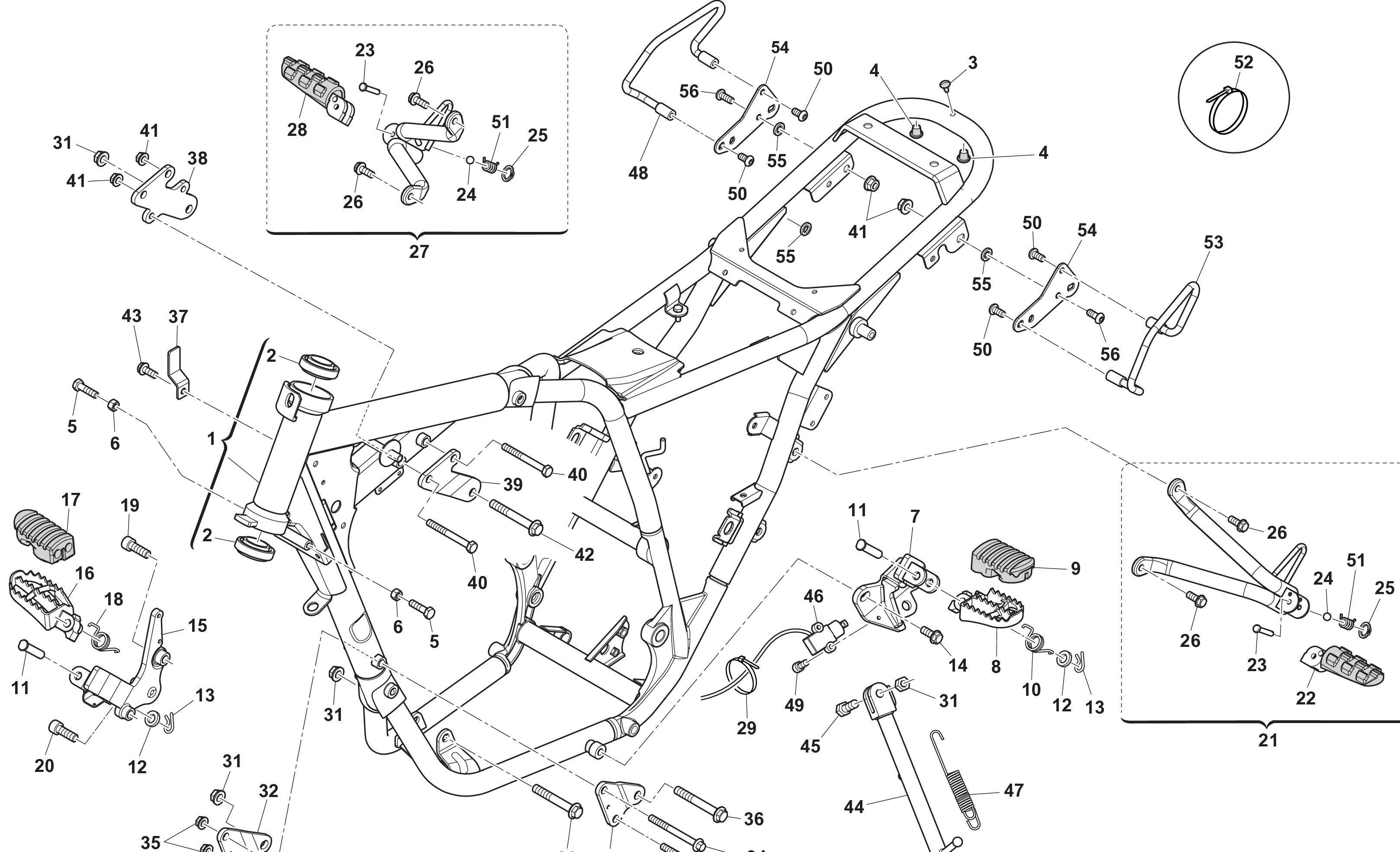 Rahmen / Fußrasten Rahmen / Fußrasten