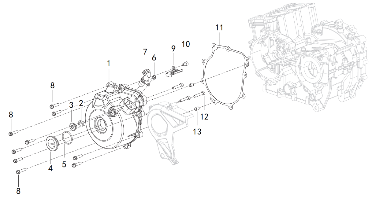 Kurbelgehäuseabdeckung - links