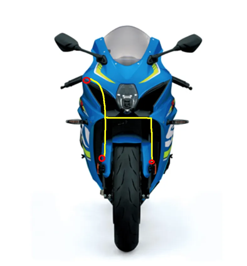 Hel_Bremsleitung_vorne_1_Leitungen_von_oben_Suzuki_GSXR_1000_2017_ HEL Racing Stahlflex Bremsleitung Set Carbon - ohne ABS - Suzuki GSX-R 1000 /R 2017-22