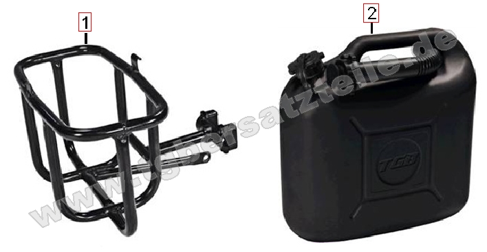 Benzinkanister u. Halter