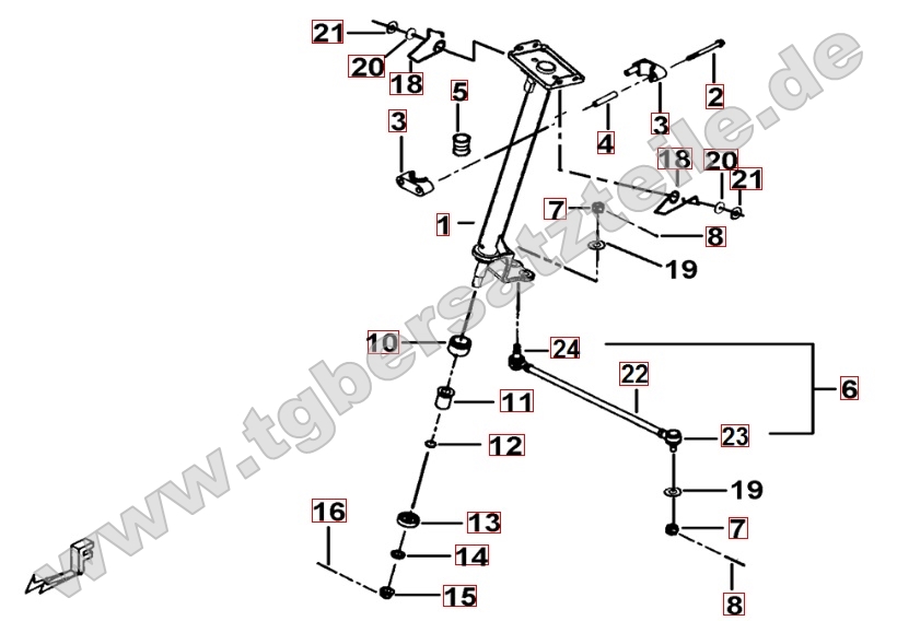 Lenksäule - Spurstange