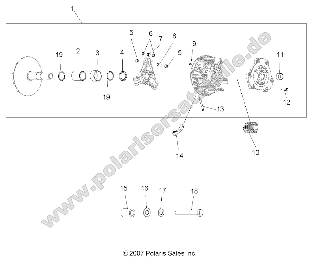Drive Train, Primary Clutch (49ATVCLUTCH08SPX25)