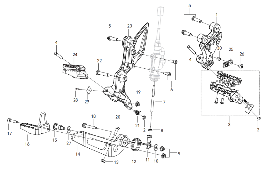 Fußraste rechts Fußraste rechts