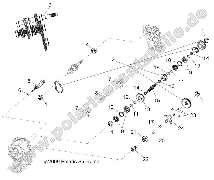 DRIVE TRAIN, MAIN GEARCASE OUTPUT SHAFT